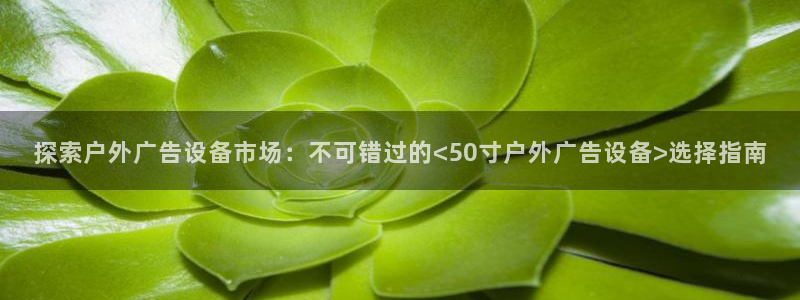 杏宇平台代理怎么赚钱快：探索户外广告设备市场：不可错过的<50寸户外广告设备>选择指南