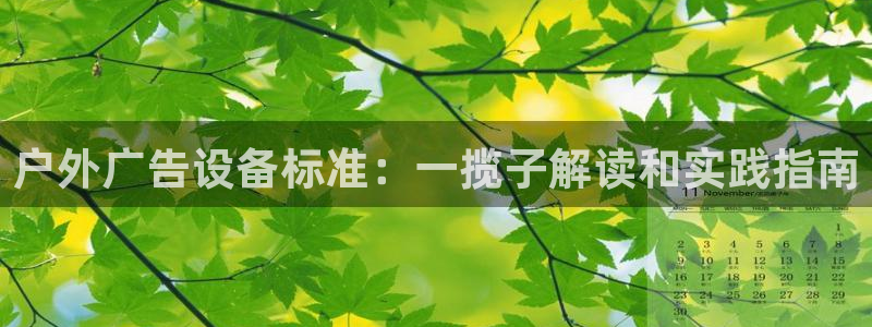 杏宇平台总代理电话：户外广告设备标准：一揽子解读和实践指南