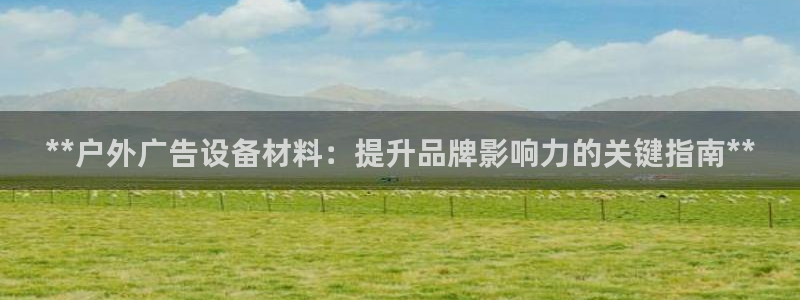 杏宇平台好吗：**户外广告设备材料：提升品牌影响力的关键指南**