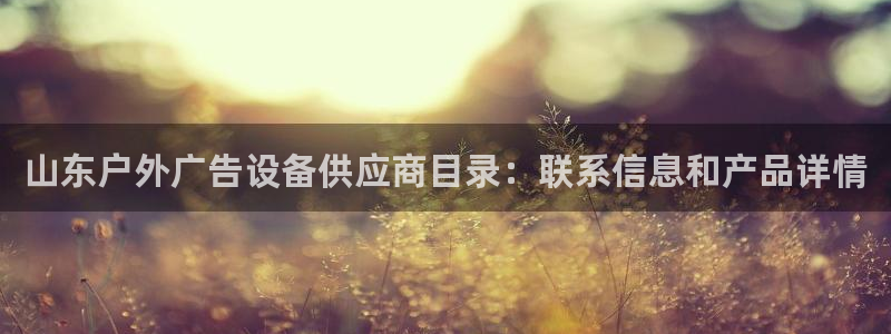 杏宇平台好吗：山东户外广告设备供应商目录：联系信息和产品详情