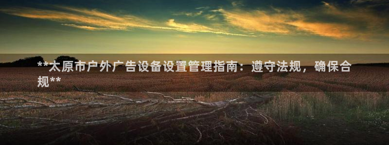 杏宇官方平台官网下载：**太原市户外广告设备设置管理指南：遵守法规，确保合
规**