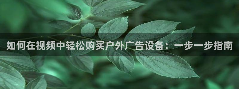 杏宇平台代理怎么样可靠吗：如何在视频中轻松购买户外广告设备：一步一步指南