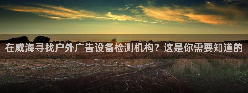 杏宇平台总代理：在威海寻找户外广告设备检测机构？这是你需要知道的