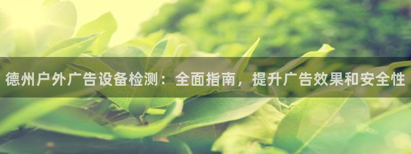 杏宇代理注册：德州户外广告设备检测：全面指南，提升广告效果和安全性