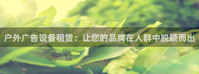 杏宇平台是什么：户外广告设备租赁：让您的品牌在人群中脱颖而出