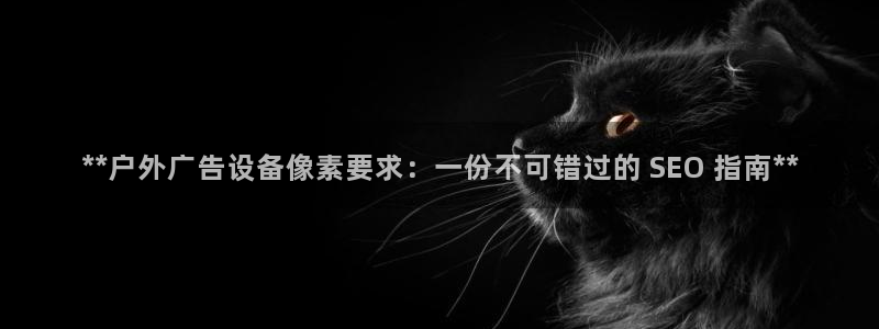杏宇官方平台官网：**户外广告设备像素要求：一份不可错过的 SEO 指南**