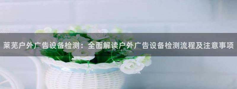 杏宇平台总代理电话：莱芜户外广告设备检测：全面解读户外广告设备检测流程及注意事项