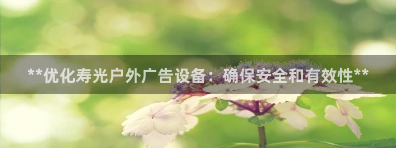 杏宇平台代理怎么赚钱：**优化寿光户外广告设备：确保安全和有效性**
