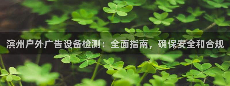 杏宇平台代理：滨州户外广告设备检测：全面指南，确保安全和合规