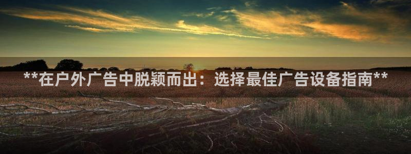 杏宇平台客服：**在户外广告中脱颖而出：选择最佳广告设备指南**
