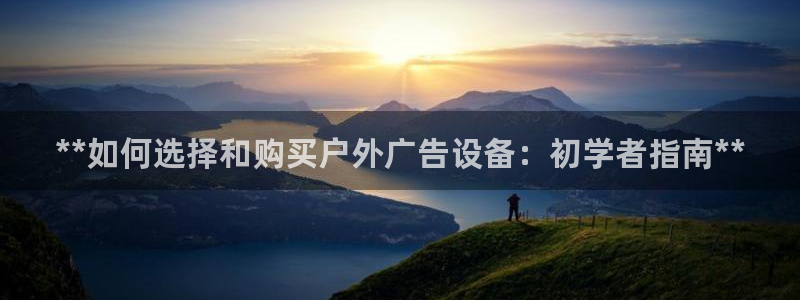 杏宇平台代理怎么样啊：**如何选择和购买户外广告设备：初学者指南**